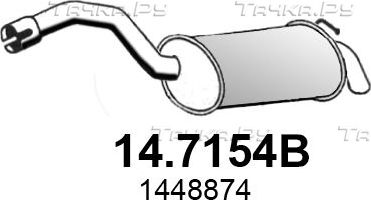 Глушитель Asso для Ford Galaxy II 2006-2015. Артикул 14.7154B