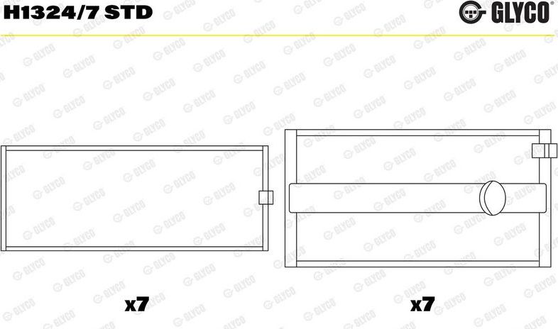 Вкладыши коренные Glyco. Артикул H1324/7 STD