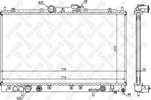 Радиатор охлаждения двигателя Stellox для Mitsubishi Galant VIII 1996-2004. Артикул 10-25179-SX