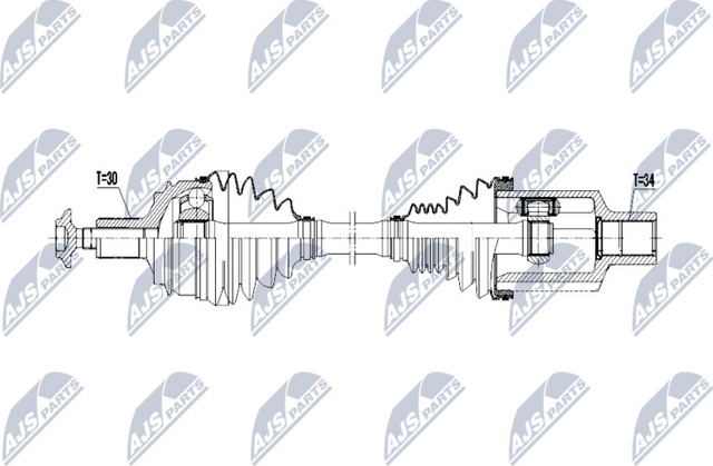 Полуось (привод в сборе, приводной вал) NTY передняя левая для Mercedes-Benz E-Класс IV (W212, S212, C207) 2009-2016. Артикул NPW-ME-070