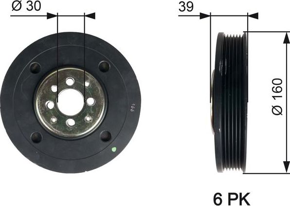 Шкив коленвала Gates DriveAlign®. Артикул TVD1004