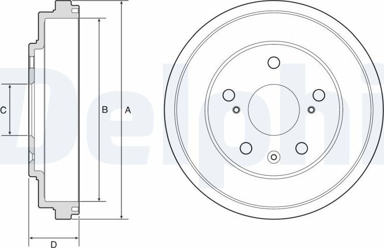 Тормозной барабан Delphi. Артикул BF572