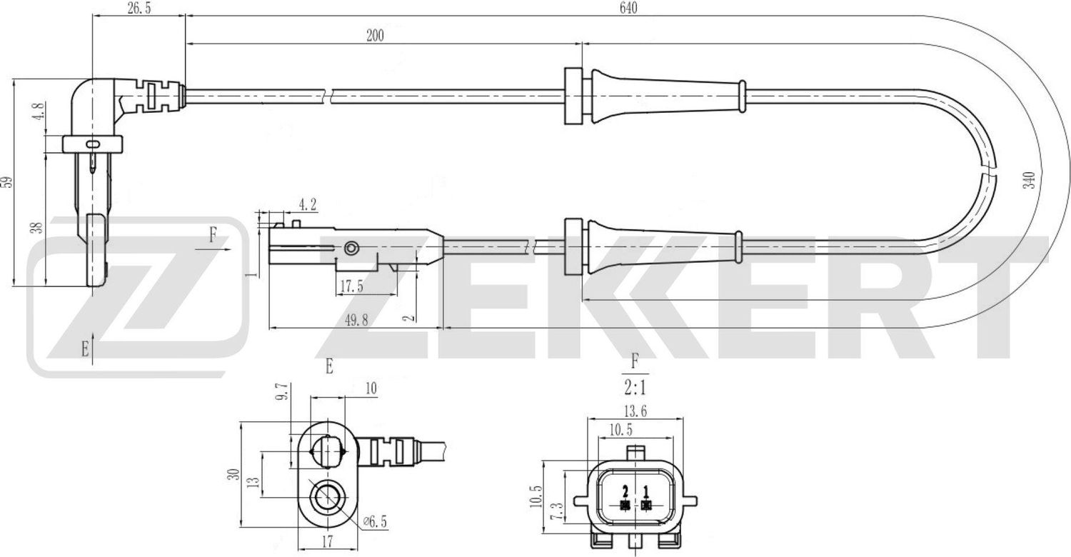Датчик ABS Zekkert. Артикул SE-6211