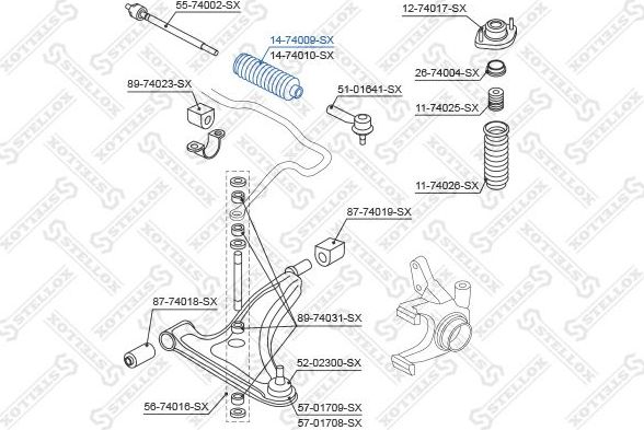 Пыльник рулевой рейки Stellox передний правый/левый для Nissan Micra K11 1992-2000. Артикул 14-74009-SX