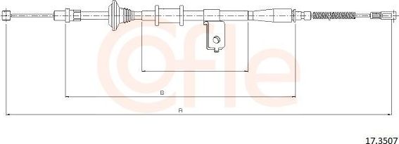 Трос ручника (тросик ручного тормоза) Cofle. Артикул 17.3507