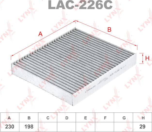 Салонный фильтр LYNXauto. Артикул LAC-226C