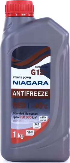 Антифриз G-12+ Ниагара готовый карбоксилатный (красный) 1кг (Niagara). Артикул 001001001006