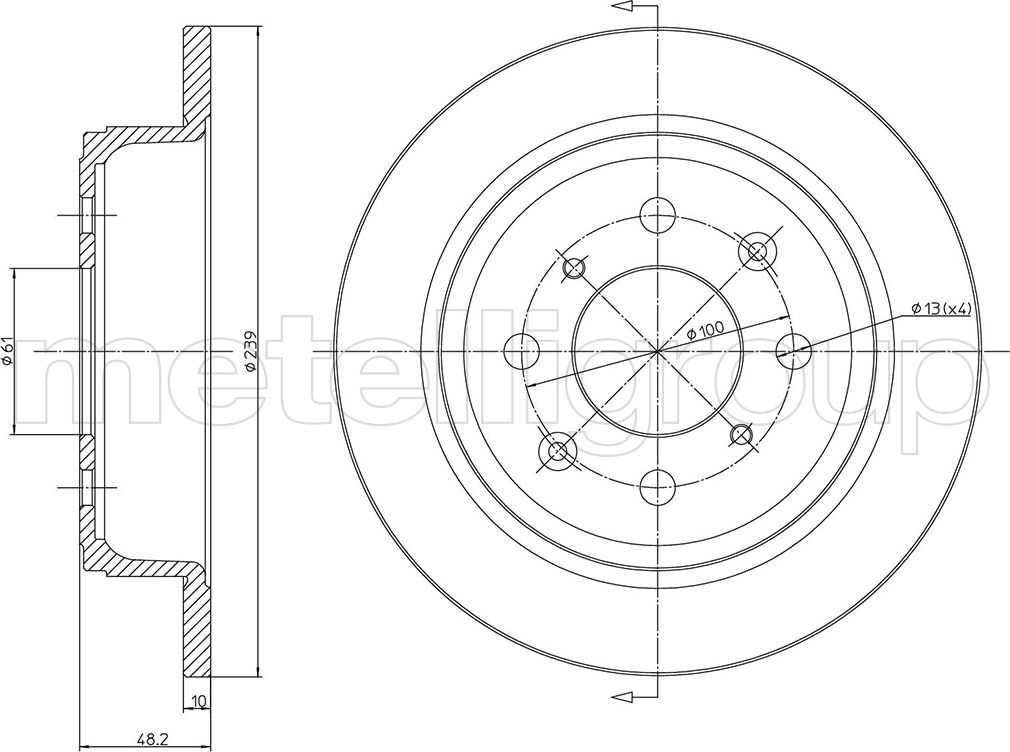 Тормозной диск Metelli. Артикул 23-0267