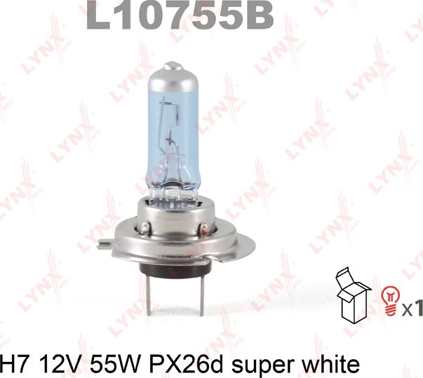 Лампа ближнего света LYNXauto SUPER WHITE. Артикул L10755B