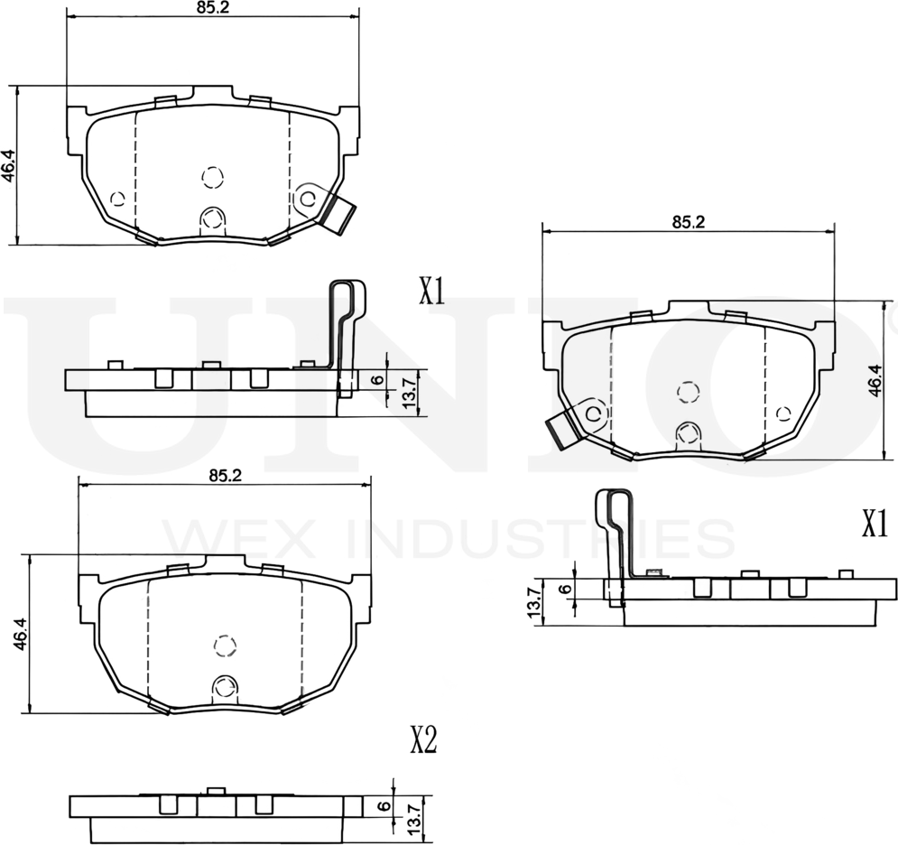 Колодки тормозные дисковые, комплект (Unio). Артикул BRP-20242