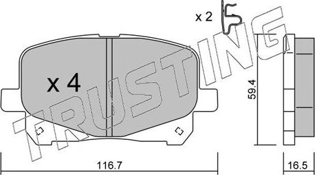 Тормозные колодки Trusting. Артикул 459.0