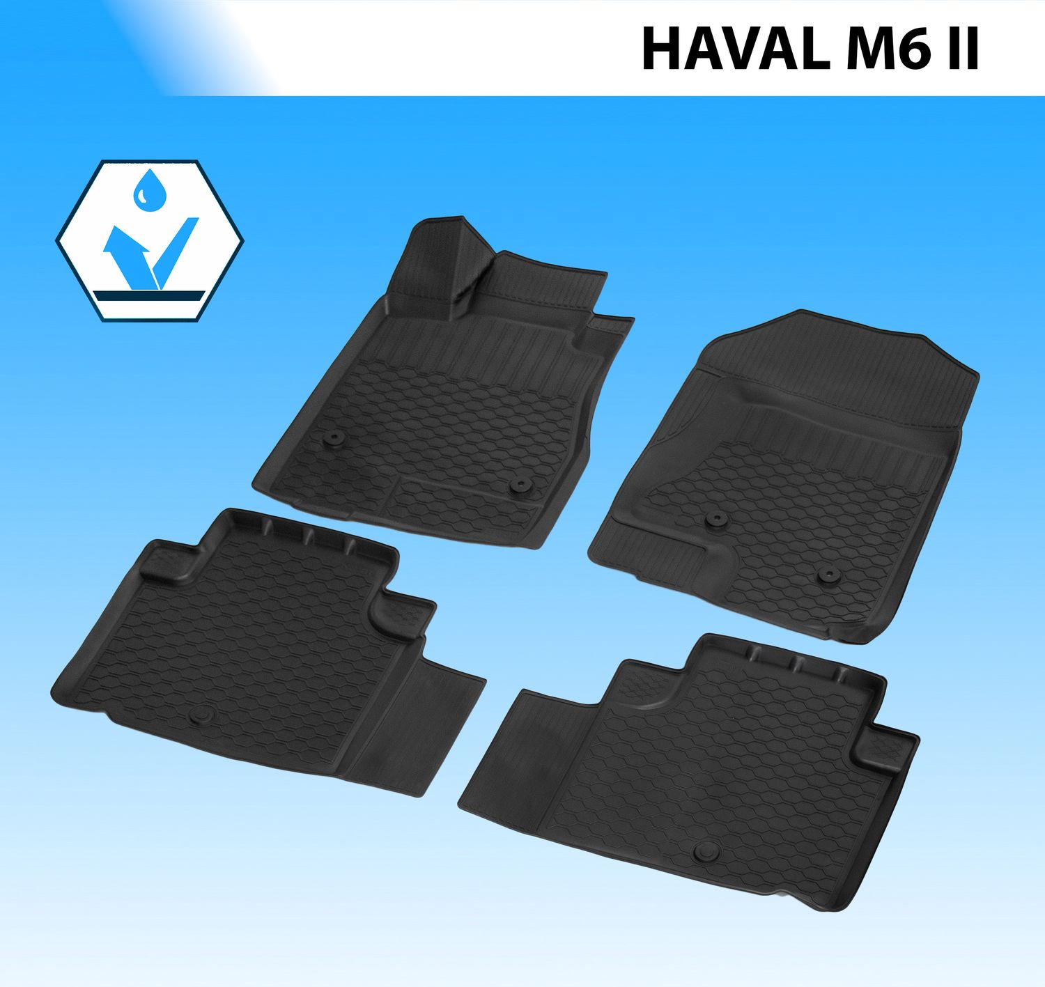 Коврик в салон автомобиля Rival для Haval M6 II поколение 2021-2026. Артикул 19406001