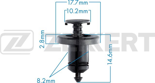 Клипса Zekkert (POM (сополимер ацеталя)). Артикул BE-3316