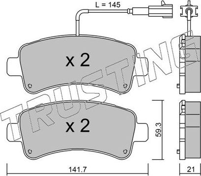 Тормозные колодки Trusting задние для Fiat Ducato III 2015-2026. Артикул 1057.0