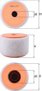 Воздушный фильтр Mahle для Audi A6 IV (C7) 2011-2018. Артикул LX 2607/2