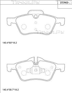 Тормозные колодки Asimco. Артикул KD72803