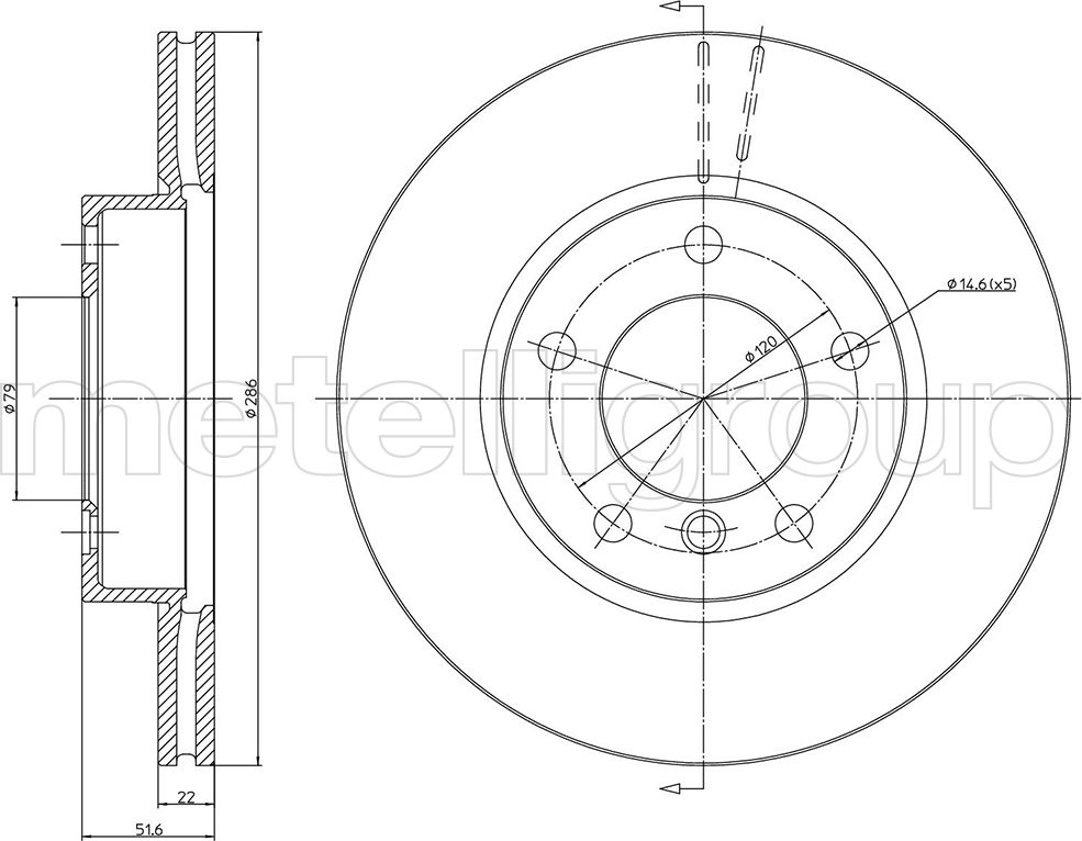 Тормозной диск Metelli. Артикул 23-0474C