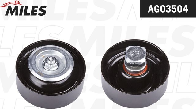 Натяжной ролик (натяжитель) приводного поликлинового ремня Miles (Металл). Артикул AG03504