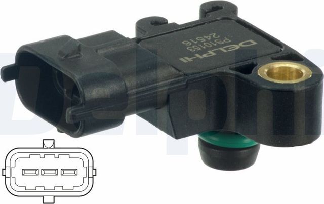 Датчик абсолютного давления (ДАД, MAP) Delphi. Артикул PS10153