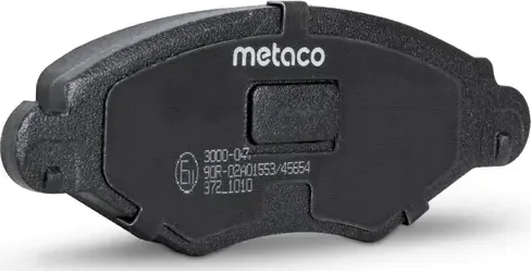 Колодки тормозные PEUGEOT 206 01- перед. без ABS (Metaco). Артикул 3000047