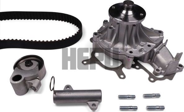 Помпа (водяной насос) с комплектом ремня ГРМ Hepu. Артикул PK76740
