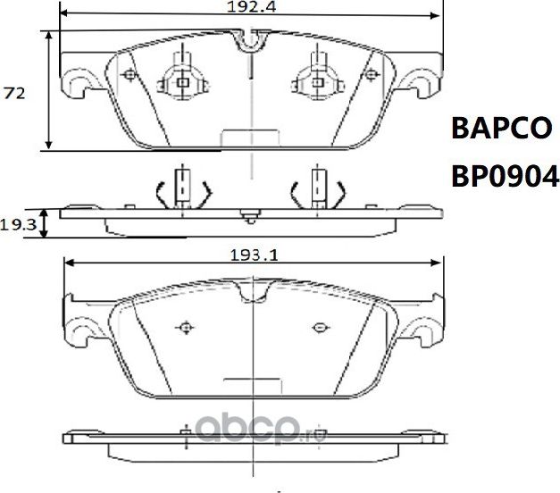 Колодки тормозные дисковые BP0904, (Bapco). Артикул BP0904