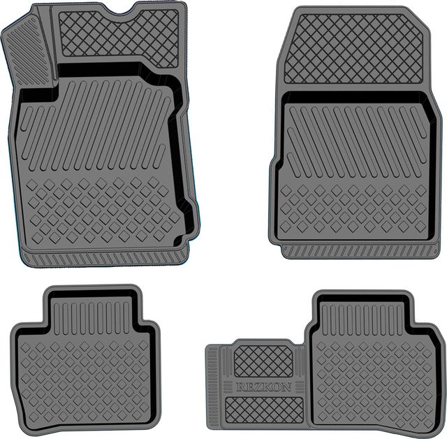 Коврики Rezkon резиновые для салона Nissan Tiida C11 2007-2014. Артикул 1025030100
