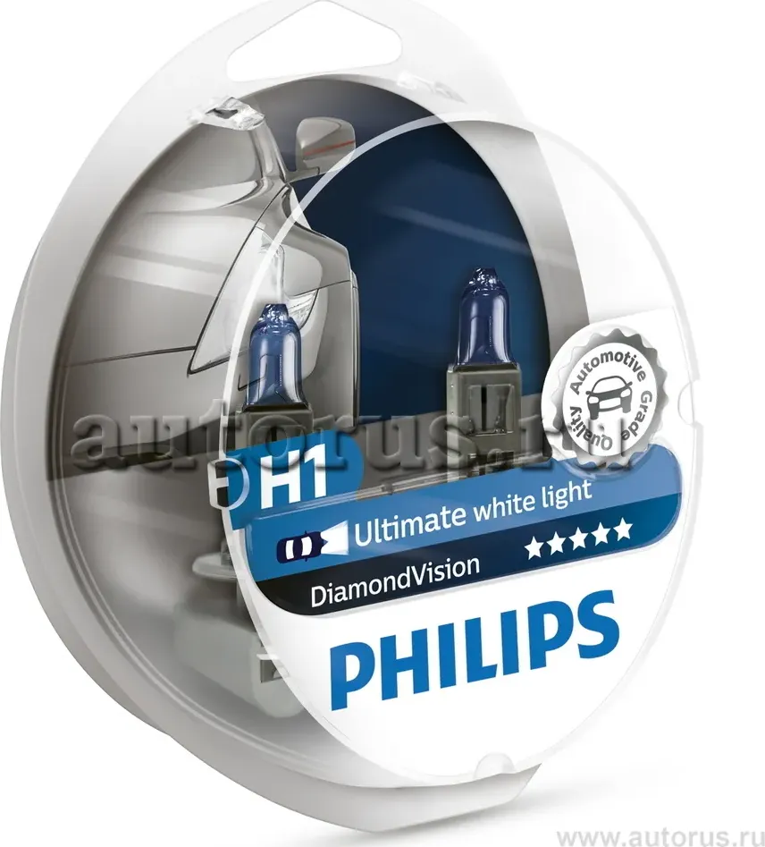 Лампа 12V H1 55W P14.5s бокс (2шт.) Diamond Vision PHILIPS. Артикул 12258DVS2