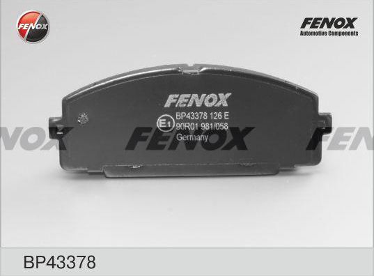 Тормозные колодки Fenox. Артикул BP43378