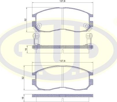 Тормозные колодки G.U.D.. Артикул GBP880160