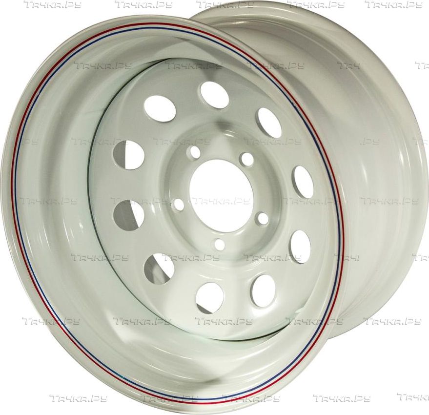 Колёсный диск OFF-ROAD Wheels усиленный стальной белый 5x139,7 10xR16 d110 ET-44 для УАЗ Буханка 1958-2026. Артикул 1610-53910WH-44
