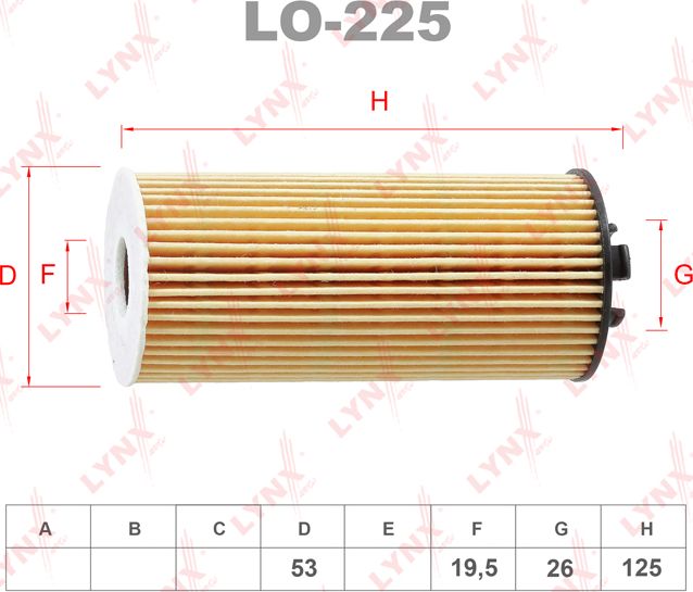 Масляный фильтр LYNXauto для BMW 2 F22 2014-2026. Артикул LO-225