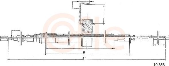 Трос ручника (тросик ручного тормоза) Cofle задний правый для Saab 9000 I 1984-1998. Артикул 10.858