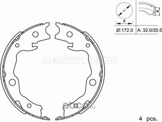 Колодки стояночного тормоза NISSAN QASHQAI 07-X-T (SAT). Артикул ST3130004