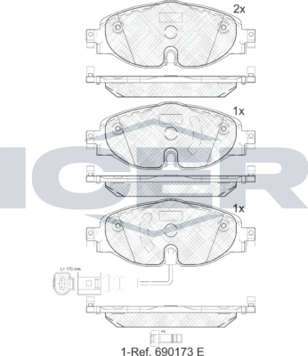 Тормозные колодки Icer. Артикул 182111