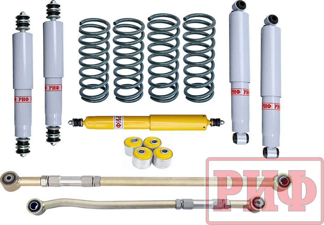 Лифт-комплект РИФ жесткий для Nissan Patrol Y61 (правый руль) 1997-2000, лифт 50 мм. Артикул RIF-Y60-C-R-G