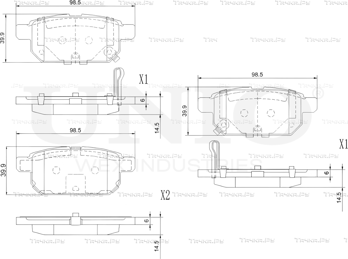 Колодки тормозные диск. задние Suzuki SX4 (JY) 13-, Swift (AZ,ZC) 10-, Vitara (LY) 15- (Unio). Артикул BRP-20347
