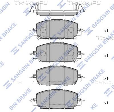 Тормозные колодки Sangsin Hi-Q. Артикул SP4176