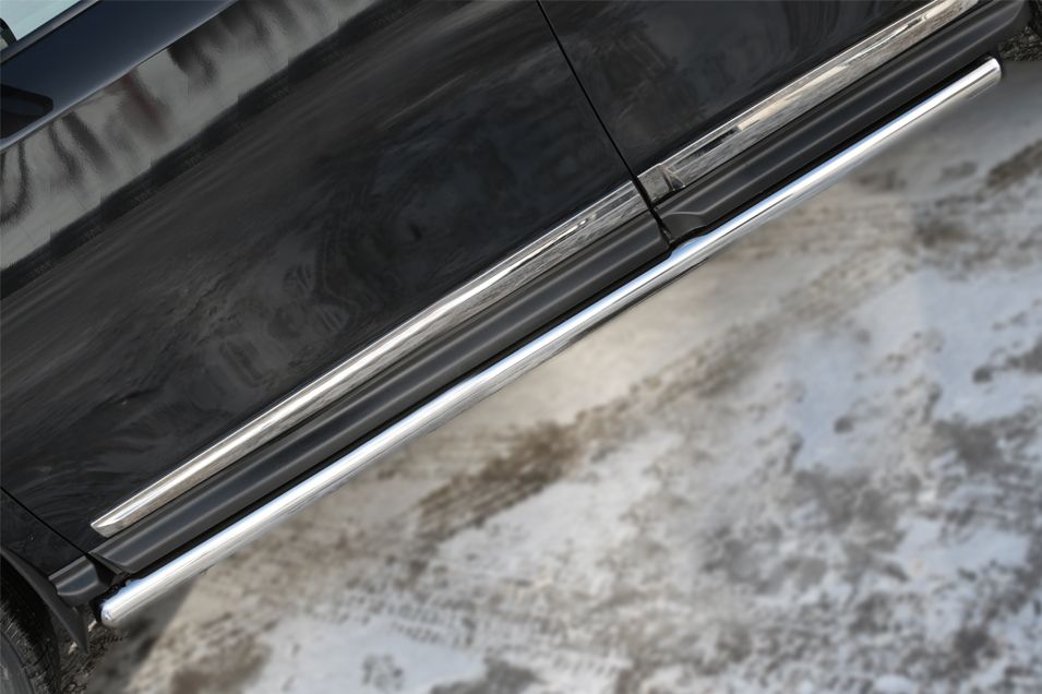 Защита порогов RusStal труба d63 (вариант 3) для Nissan Pathfinder R52 2014-2026. Артикул NPT-0020203