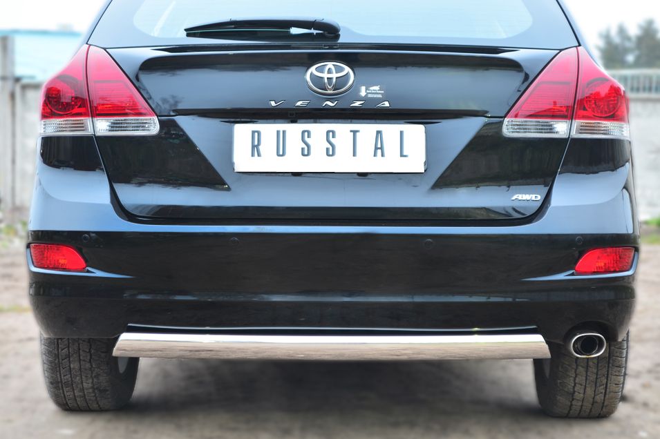 Защита RusStal заднего бампера d75х42 (дуга) для Toyota Venza 2013-2026. Артикул TVZ-001483