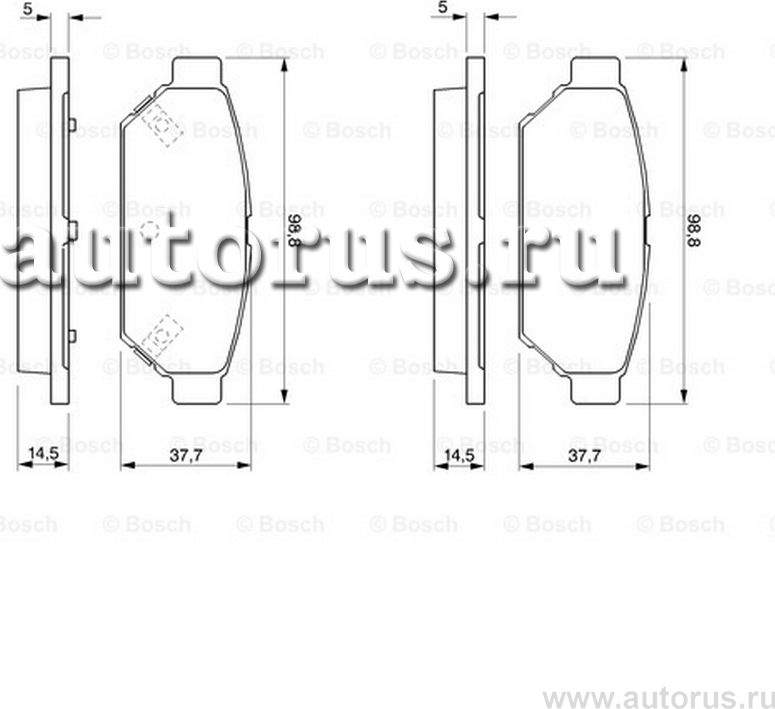 Колодки тормозные дисковые (Bosch). Артикул 0986424464