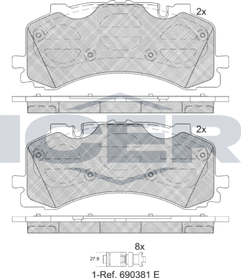 Тормозные колодки Icer. Артикул 182281