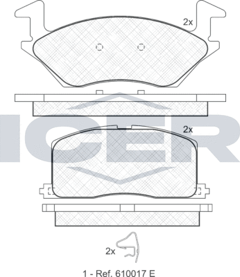Тормозные колодки Icer передние для Toyota Starlet V (P90) 1996-1996. Артикул 180888