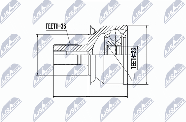 Шрус наружный (граната) NTY. Артикул NPZ-FR-031