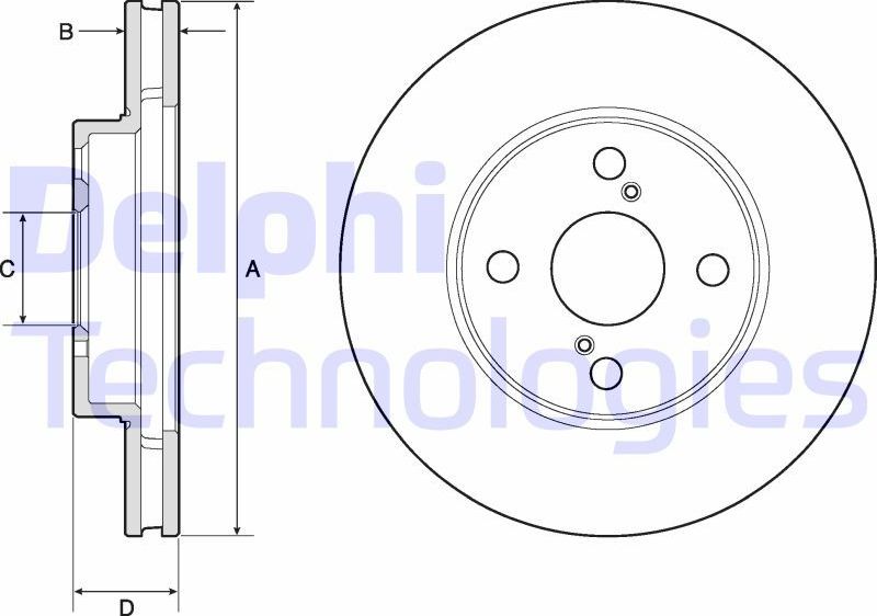 Тормозной диск Delphi. Артикул BG3734