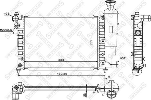 Радиатор охлаждения двигателя Stellox. Артикул 10-25269-SX