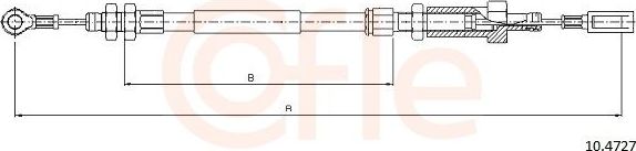 Трос ручника (тросик ручного тормоза) Cofle. Артикул 10.4727