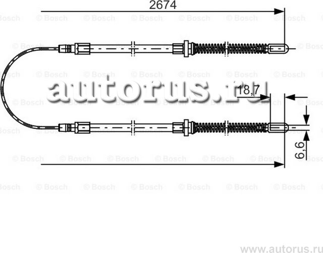 Трос стояночного тормоза (Bosch). Артикул 1987482148