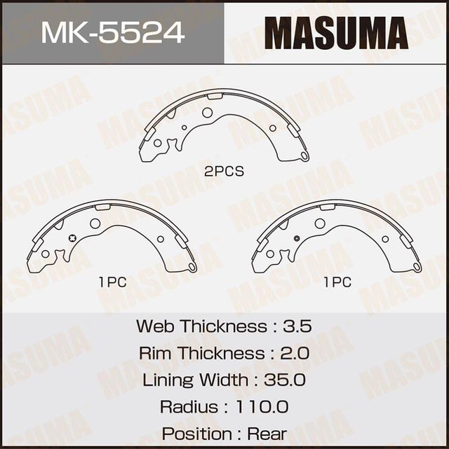 Тормозные колодки Masuma. Артикул MK-5524