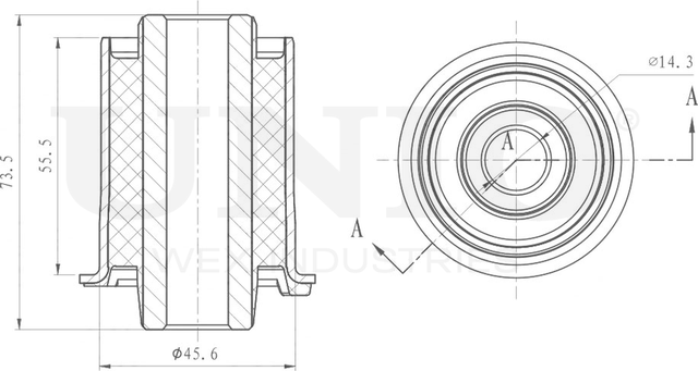 Сайлентблок рычага подвески (Unio). Артикул RMP-20386